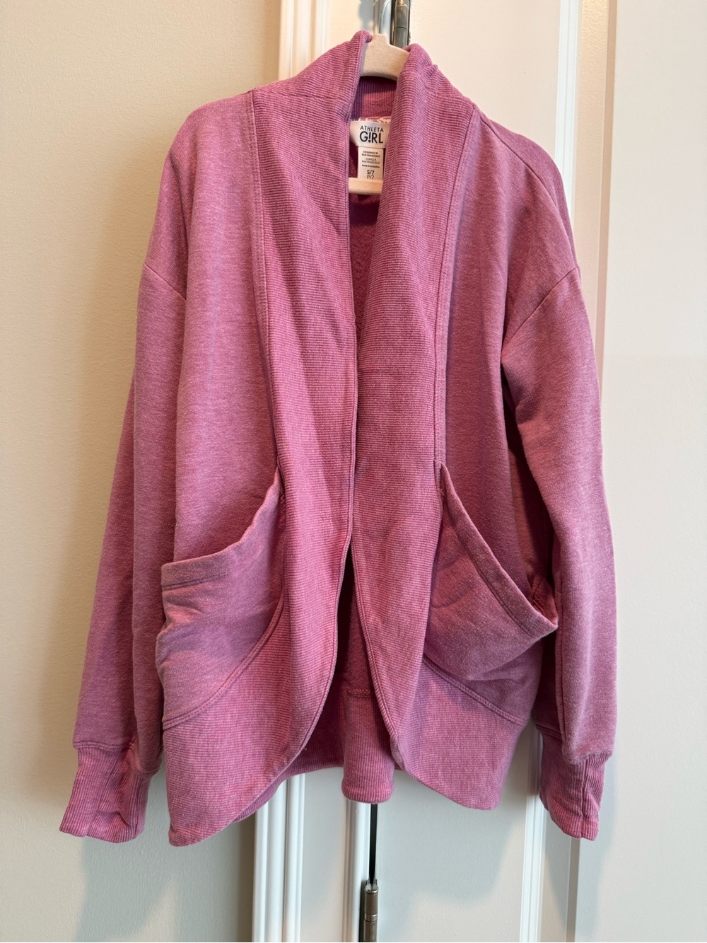 Athleta Dusty Rose Open-Front Cozy Cardigan